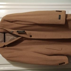 Brand New!! Ralph Lauren Men's Overcoat- Camel Color. 56 Long!